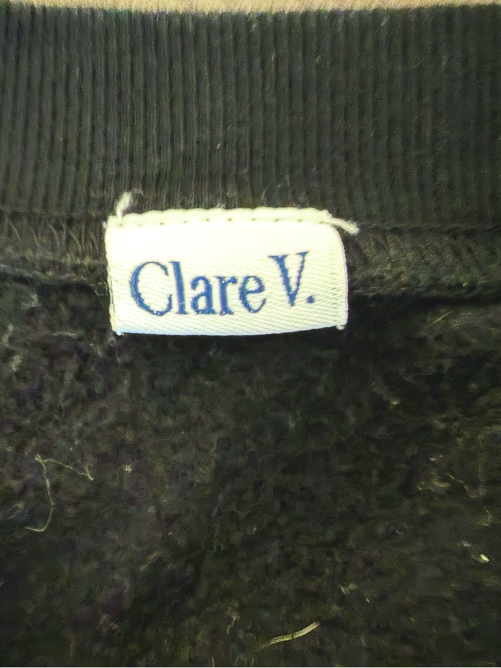 Clare V Le Drop Black Sweatshirt with cream 'oui' Graphic, Medium - Picture 8 of 9